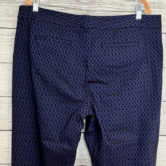 Mario Serrani Italy Women's Pants Size 16 Dress Pants Blue Textured Pattern - Picture 6 of 10